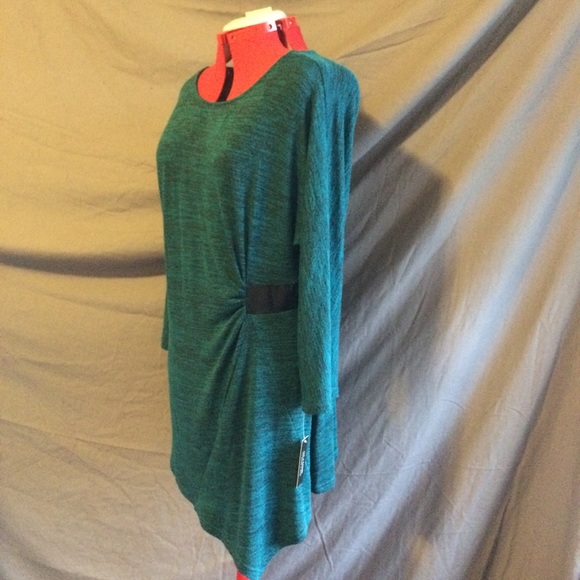 \\ Zac & Rachel Asymmetric Heathered Green Sweater Tunic Sz XL - Picture 2 of 5